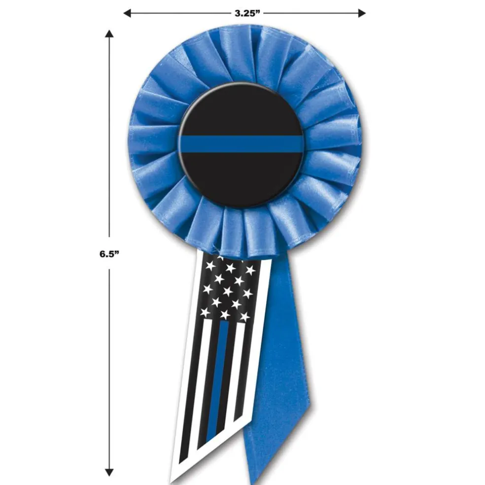 Beistle 6.5" Blue Stripe Law Enforcement Rosettes, 2ct.