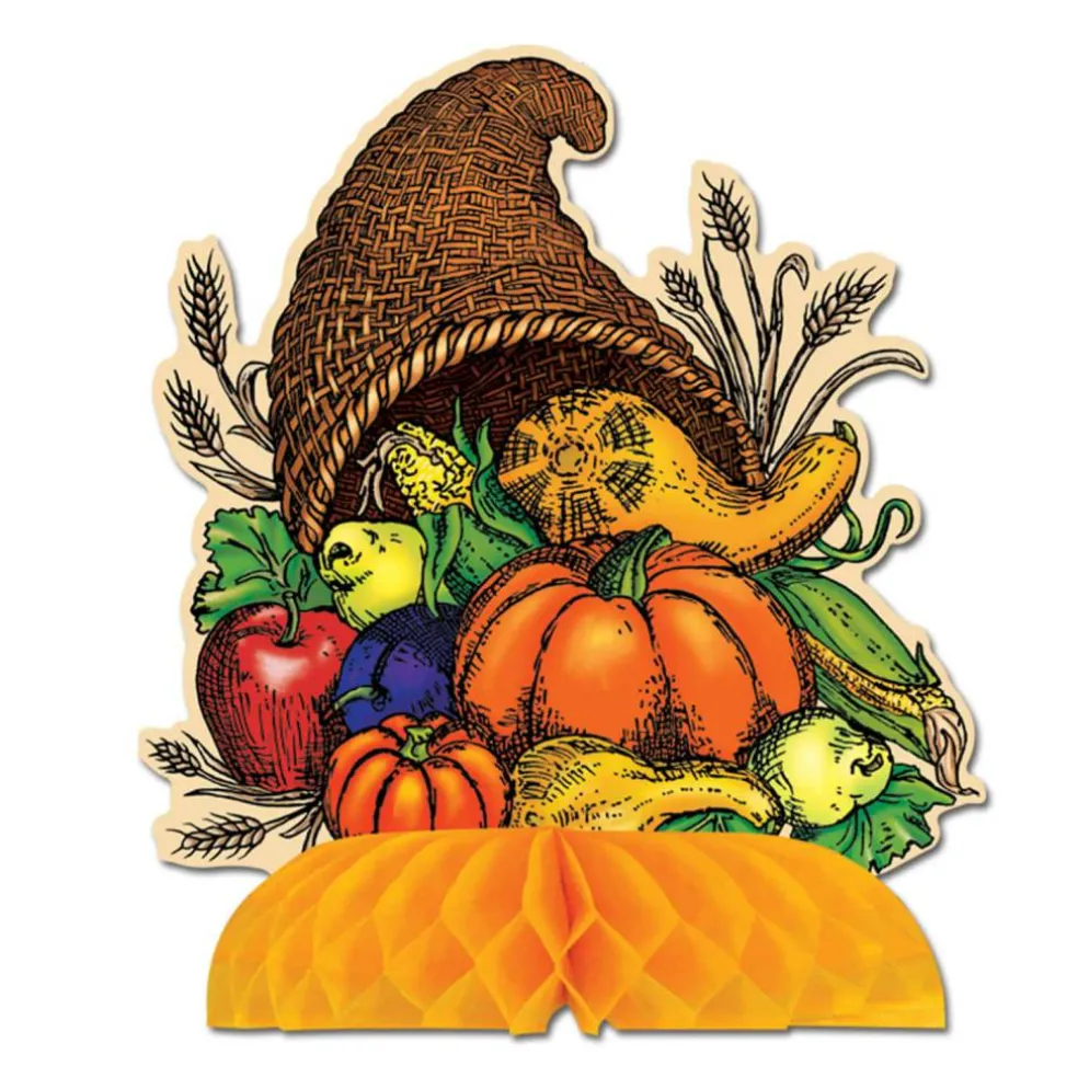 Beistle 8.5" Cornucopia Centerpieces, 3ct.
