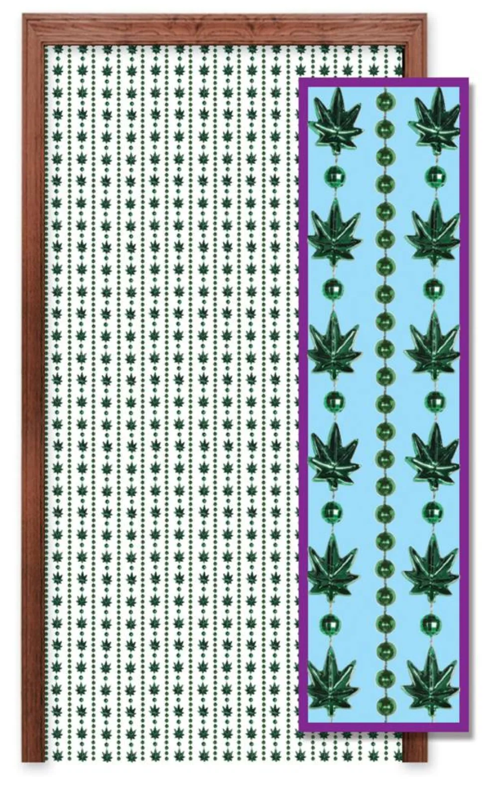 Beistle 6Feet 6in. x 24in. Weed Bead Curtain - 1 Pack