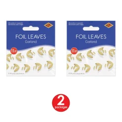Beistle 11ft. Gold Foil Leaves Garlands, 2ct.