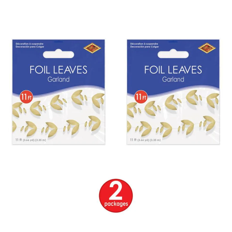 Beistle 11ft. Gold Foil Leaves Garlands, 2ct.