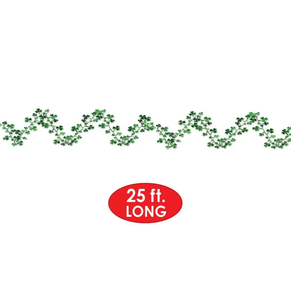 Beistle 25ft. Green Gleam 'N Flex Shamrock Garlands, 2ct.
