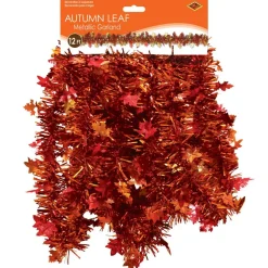 Beistle 12ft. Metallic Autumn Leaf Garlands, 2ct.