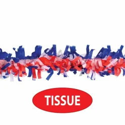 Beistle 25ft. Red, White & Blue Tissue Festooning Garlands, 2ct.