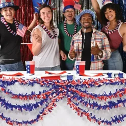 Beistle 25ft. Red, White & Blue Tissue Festooning Garlands, 2ct.