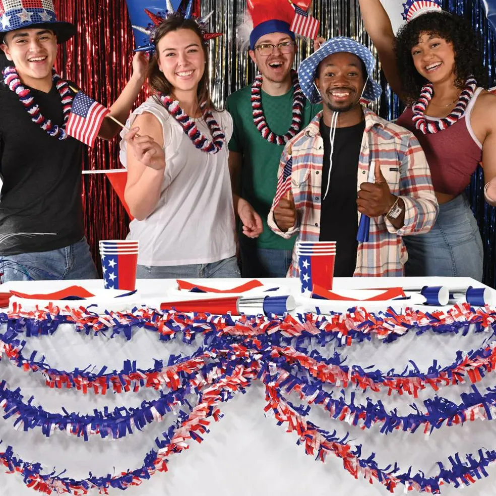 Beistle 25ft. Red, White & Blue Tissue Festooning Garlands, 2ct.