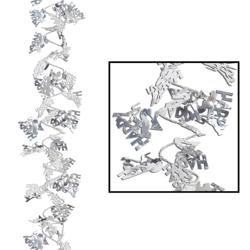 Beistle 25ft. Silver Gleam 'N Flex Happy 25th Garlands, 2ct.