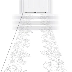 Beistle 10ft. White Floral Runner