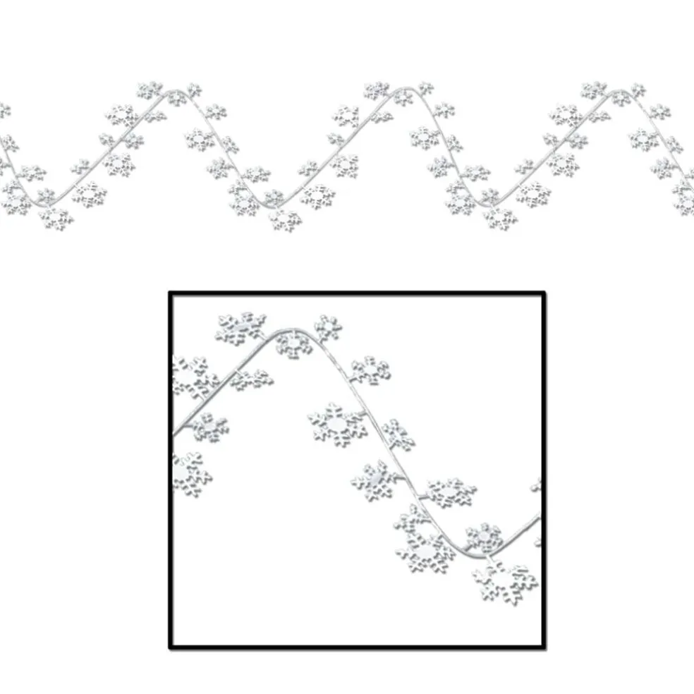 Beistle 25ft. White Gleam 'N Flex Snowflake Garlands, 2ct.