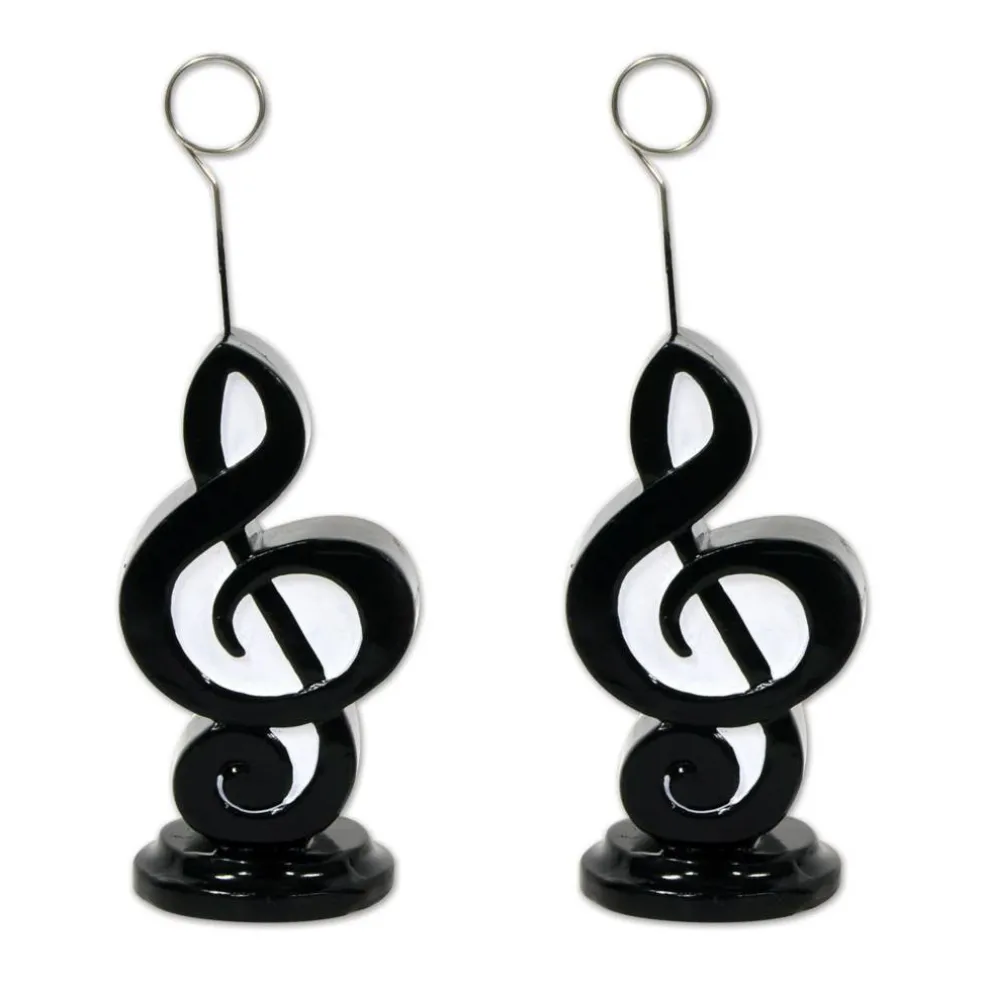 Beistle 6oz. Black Musical Note Photo & Balloon Holders, 2ct.
