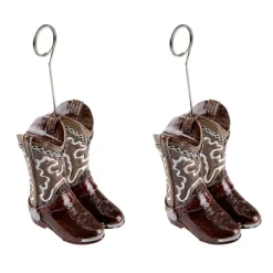 Beistle 6oz. Brown Cowboy Boots Photo & Balloon Holders, 2ct.