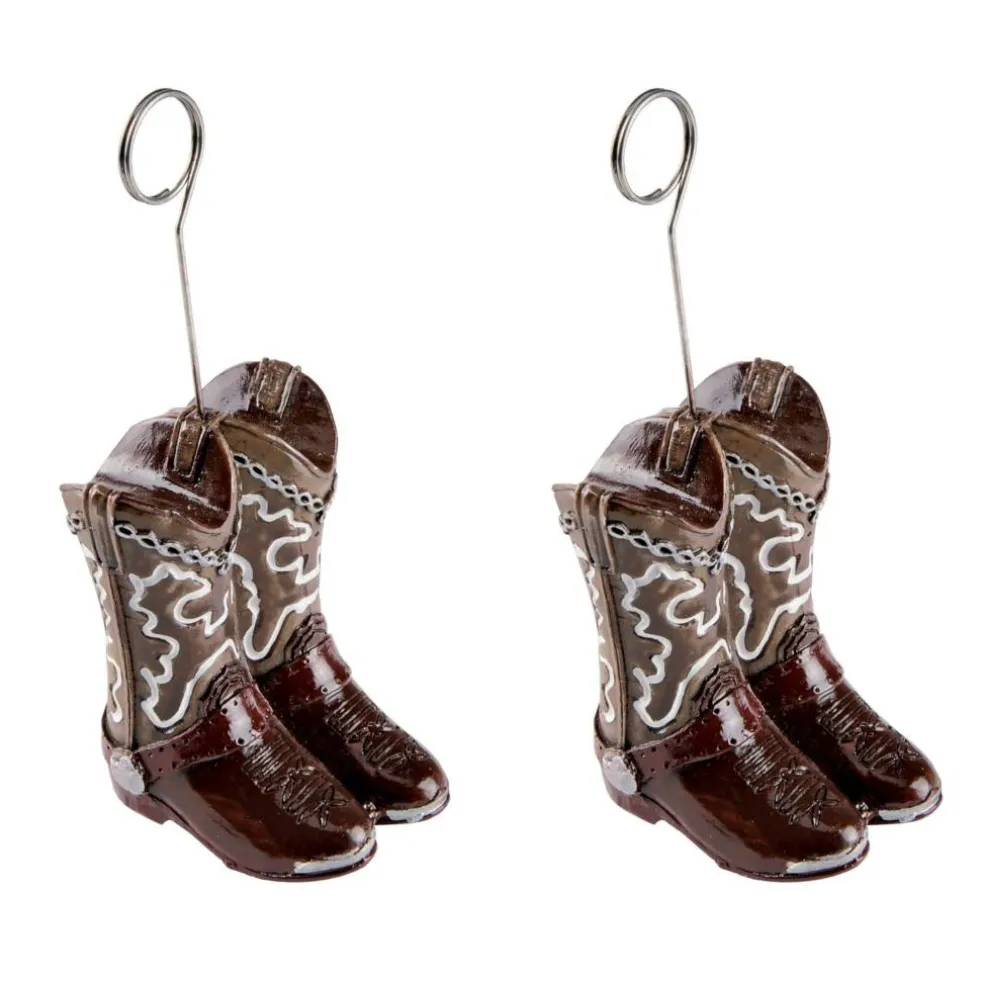 Beistle 6oz. Brown Cowboy Boots Photo & Balloon Holders, 2ct.