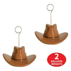 Beistle 6oz. Cowboy Hat Photo & Balloon Holder, 2ct.