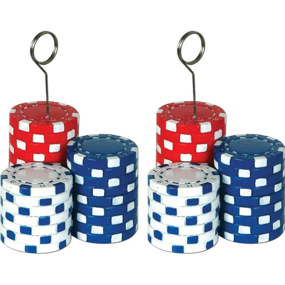 Beistle 6oz. Poker Chips Photo & Balloon Holders, 2ct.