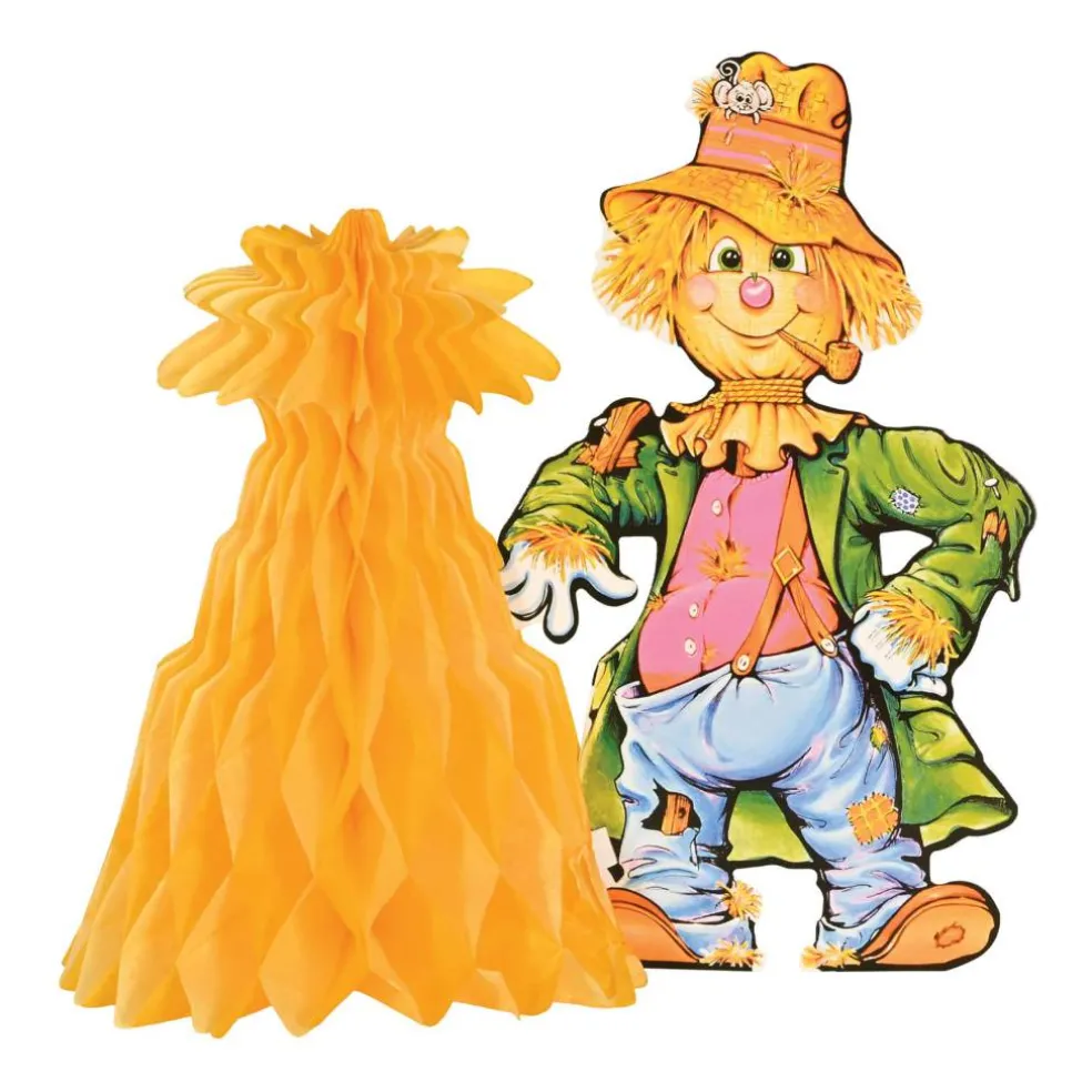 Beistle 11" Scarecrow with Tissue Cornshock Centerpiece Packs, 3ct.