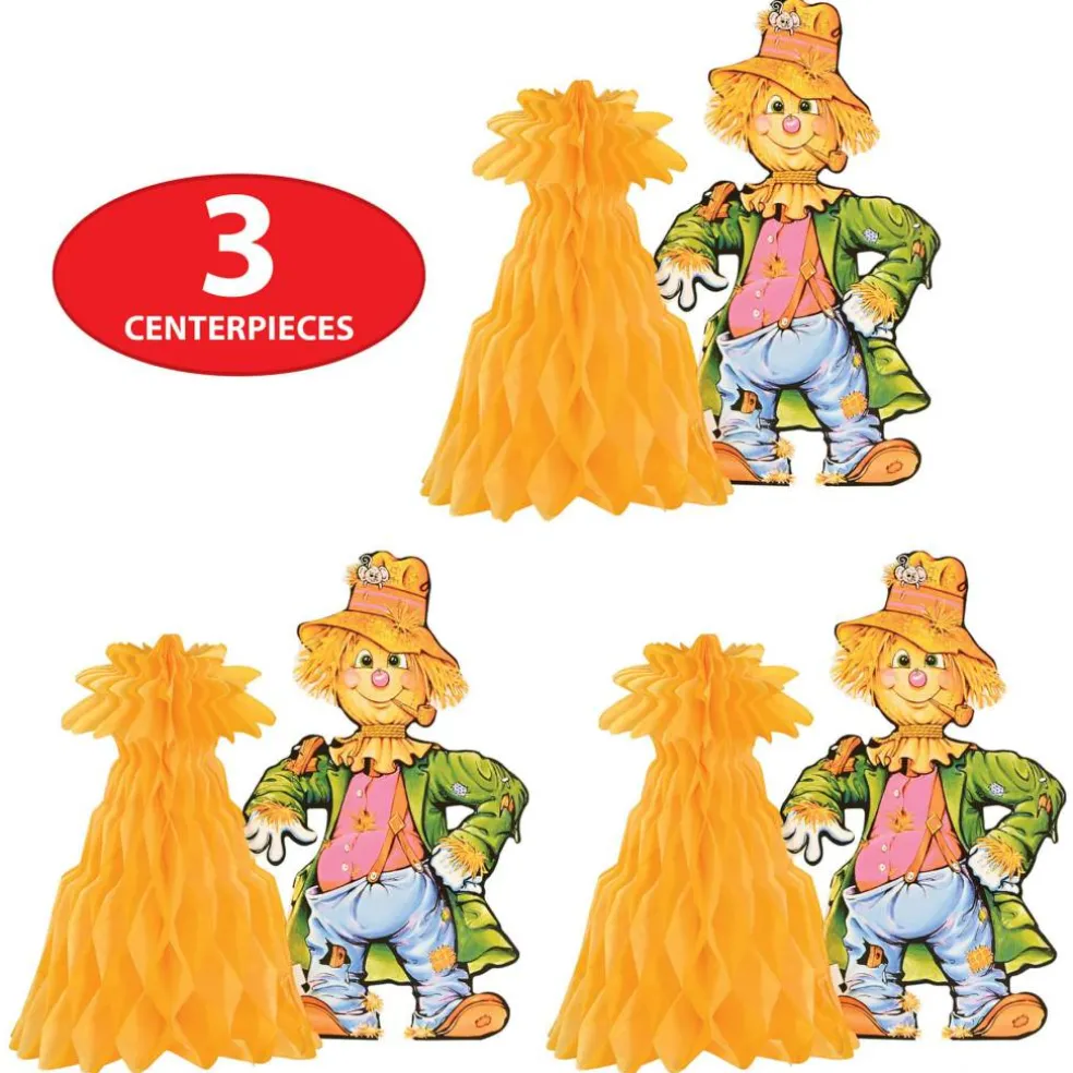 Beistle 11" Scarecrow with Tissue Cornshock Centerpiece Packs, 3ct.