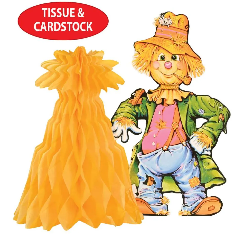 Beistle 11" Scarecrow with Tissue Cornshock Centerpiece Packs, 3ct.