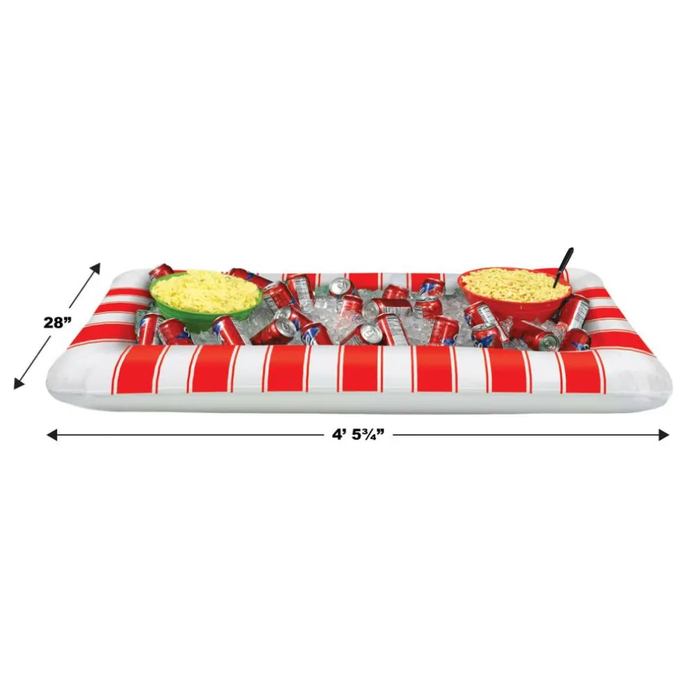 Beistle 28" x 4.47ft. Inflatable Red & White Striped Buffet Cooler
