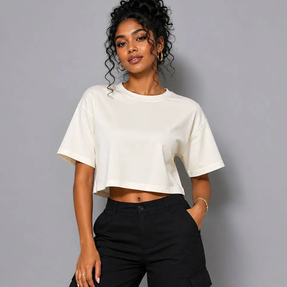 BELLA + CANVAS Ladies Jersey Cropped T-Shirt Free Shipping