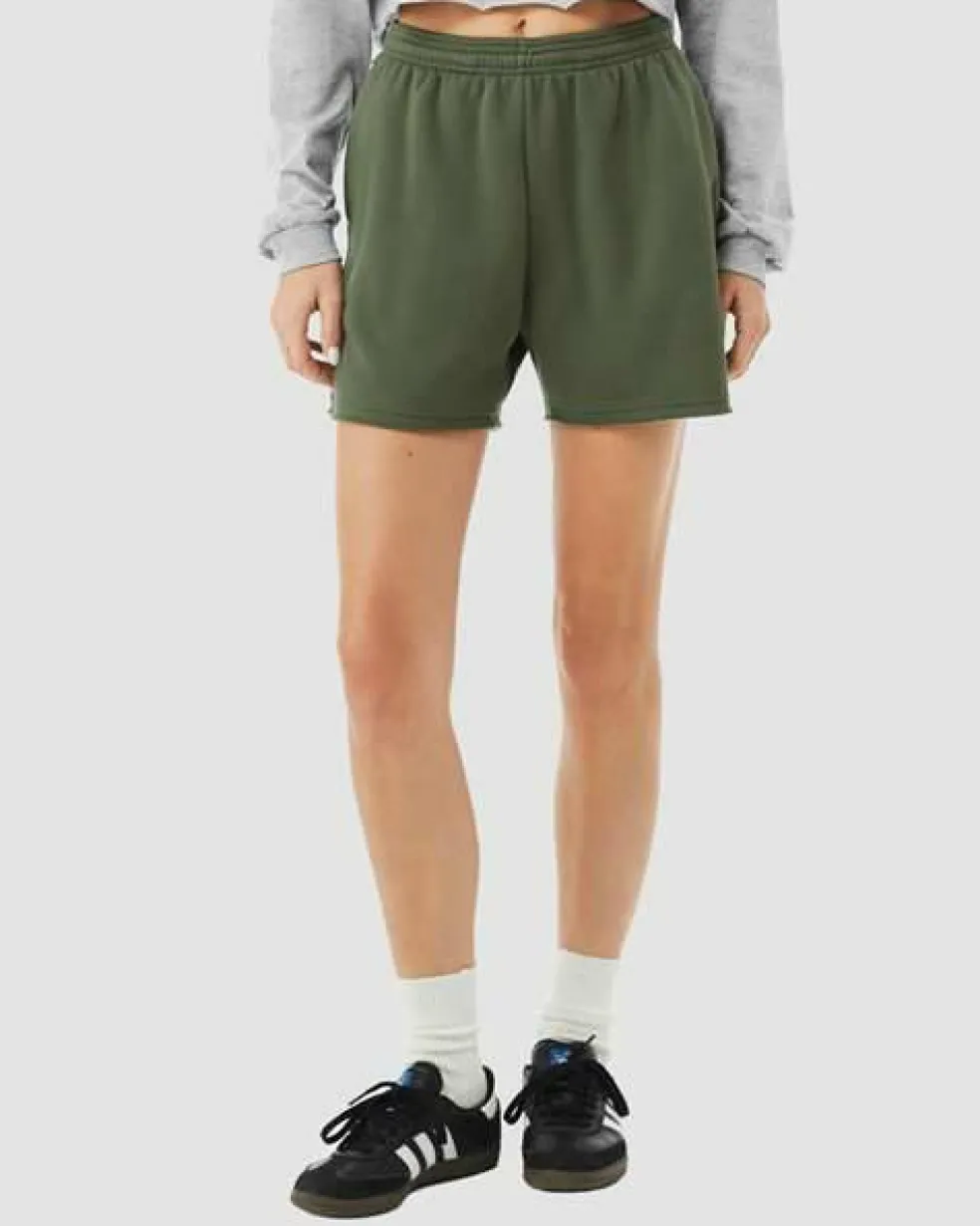 BELLA + CANVAS Women's Cutoff Fleece Shorts Free Shipping