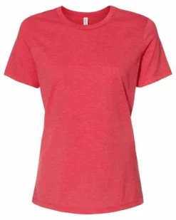 BELLA + CANVAS Women’s Relaxed Fit Heather CVC T-Shirt Free Shipping