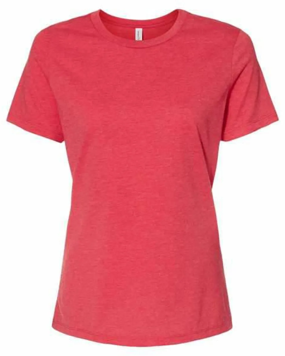 BELLA + CANVAS Women’s Relaxed Fit Heather CVC T-Shirt Free Shipping