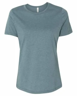 BELLA + CANVAS Women’s Relaxed Fit Heather CVC T-Shirt Free Shipping