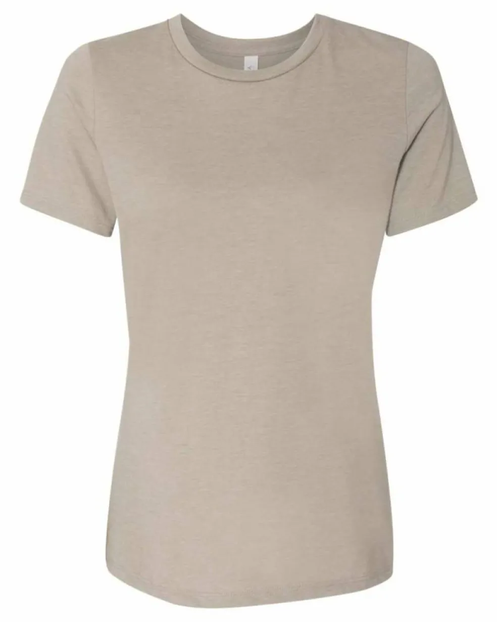BELLA + CANVAS Women’s Relaxed Fit Heather CVC T-Shirt Free Shipping