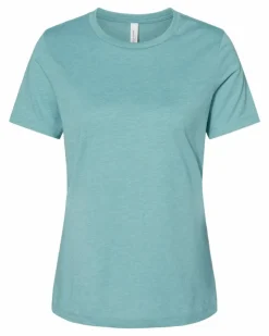 BELLA + CANVAS Women’s Relaxed Fit Heather CVC T-Shirt Free Shipping