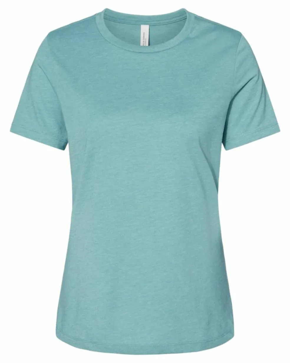 BELLA + CANVAS Women’s Relaxed Fit Heather CVC T-Shirt Free Shipping