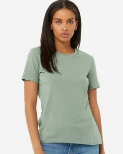 BELLA + CANVAS Women’s Relaxed Fit Heather CVC T-Shirt Free Shipping