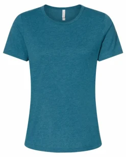 BELLA + CANVAS Women’s Relaxed Fit Heather CVC T-Shirt Free Shipping