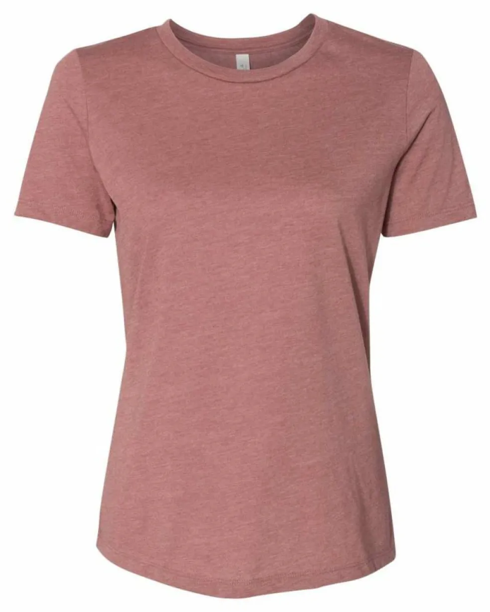 BELLA + CANVAS Women’s Relaxed Fit Heather CVC T-Shirt Free Shipping