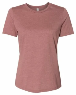 BELLA + CANVAS Women’s Relaxed Fit Heather CVC T-Shirt Free Shipping