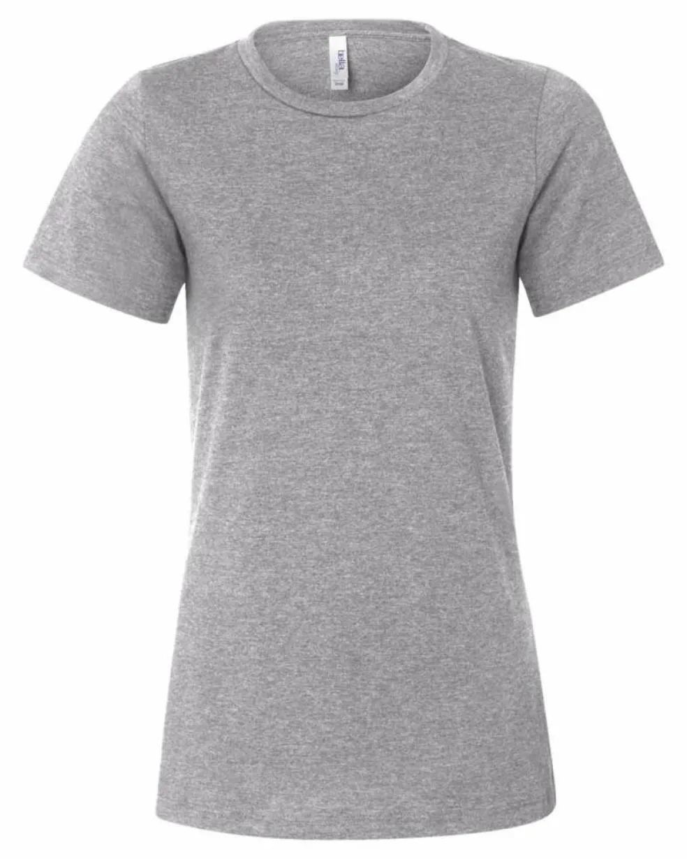 BELLA + CANVAS Women’s Relaxed Fit Heather CVC T-Shirt Free Shipping