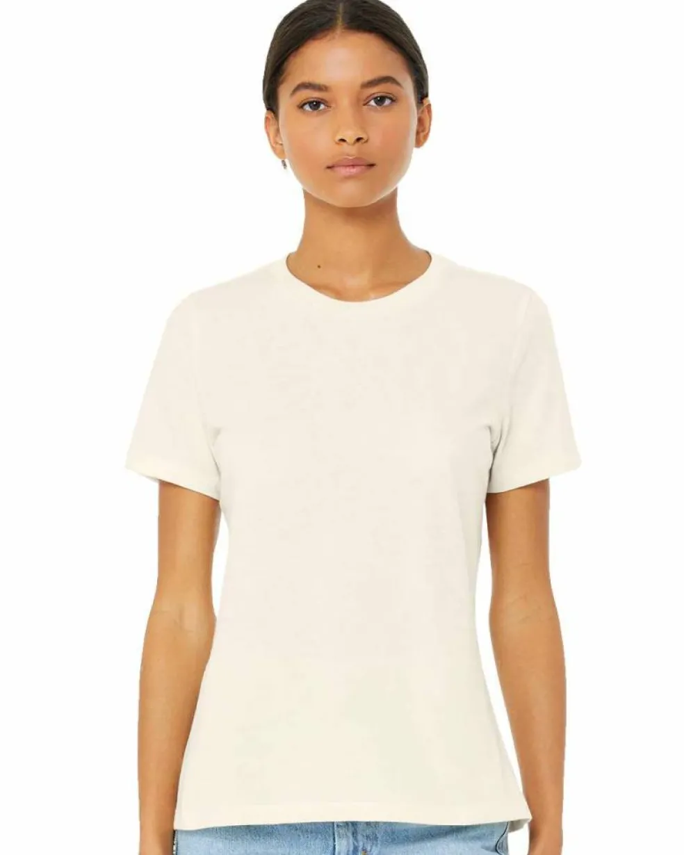 BELLA + CANVAS Women’s Relaxed Fit Heather CVC T-Shirt Free Shipping