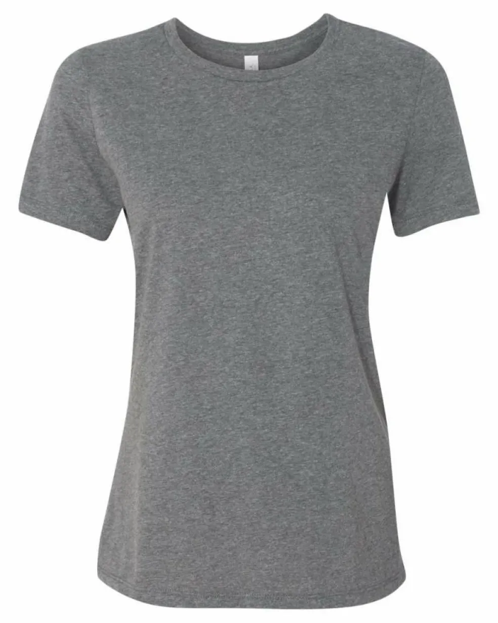 BELLA + CANVAS Women’s Relaxed Fit Heather CVC T-Shirt Free Shipping