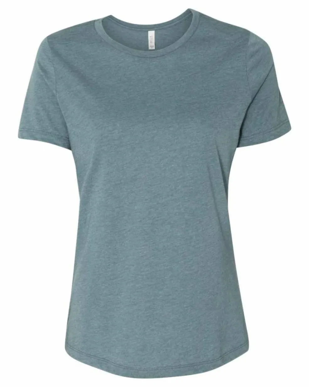 BELLA + CANVAS Women’s Relaxed Fit Heather CVC T-Shirt Free Shipping