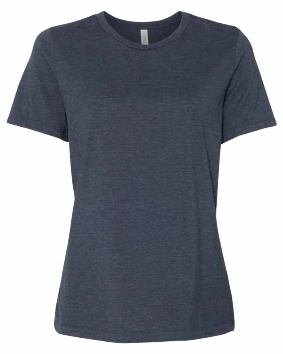 BELLA + CANVAS Women’s Relaxed Fit Heather CVC T-Shirt Free Shipping