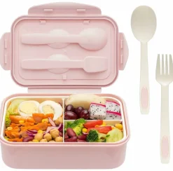 Bento Boxes - 1100 ML Bento Lunch Box For Kids Childrens With Spoon & Fork - Durable for On-the-Go Meal, BPA-Free and Food-Safe Materials