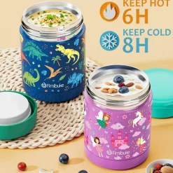 Bento Lunch Box for Kids Toddler Boys with 12OZ Insulated Food Jar