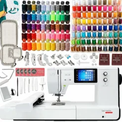 Bernette B79 Sewing & Embroidery Machine Bundle with 130 Thread Spools