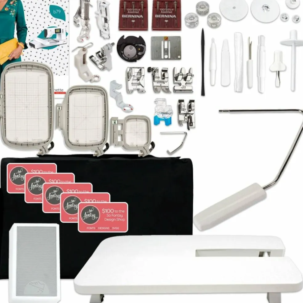 Bernette B79 Sewing & Embroidery Machine Bundle with 130 Thread Spools