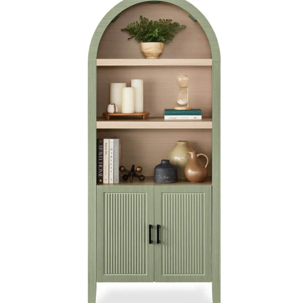 Best Choice Products 72in Tall Arched 5-Tier Bookshelf Storage Cabinet w/ Adjustable Shelves