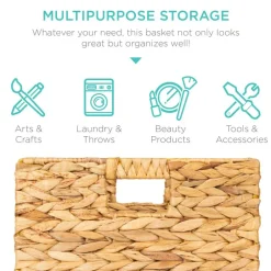 Best Choice Products 13x13in Hyacinth Storage Baskets, Set of 5 Multipurpose Collapsible Organizers