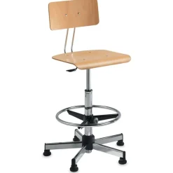 Bieffe Drafting Chair - Birch and Chrome