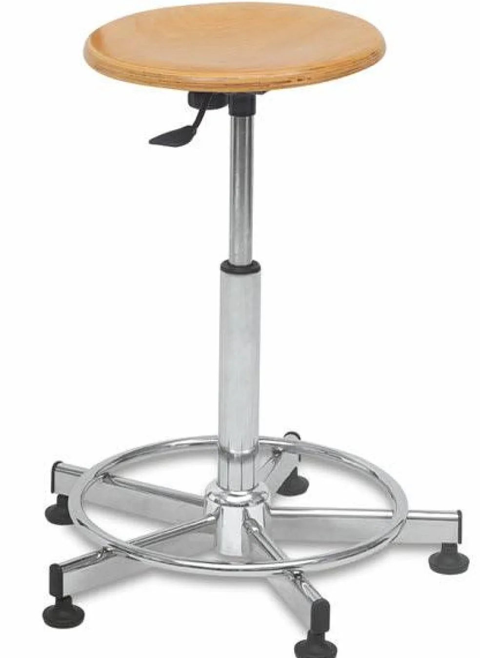 Bieffe Drafting Stool - Birch and Chrome