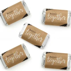 Big Dot of Happiness Better Together - Mini Candy Bar Wrapper Stickers - Wedding or Bridal Shower Small Favors - 40 Count