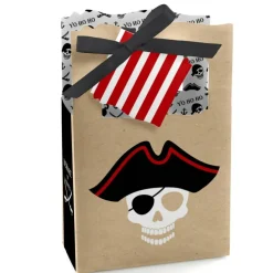 Big Dot of Happiness Beware of Pirates - Pirate Birthday Party Favor Boxes - Set of 12