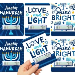 Big Dot of Happiness Hanukkah Menorah - DIY Assorted Chanukah Holiday Party Cash Holder Gift - Funny Money Cards - Set of 6